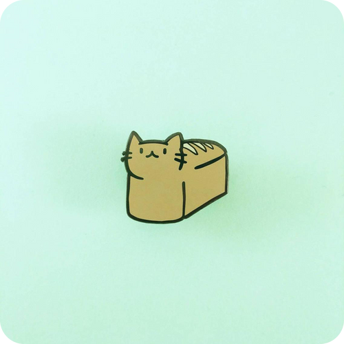 Bread Loaf Cat Enamel Pin