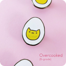 Load image into Gallery viewer, Hardy the Hard Boiled Egg Cat Enamel Pin