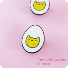 Load image into Gallery viewer, Hardy the Hard Boiled Egg Cat Enamel Pin
