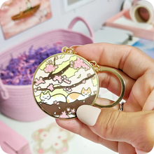 Load image into Gallery viewer, Cats in a Cherry Blossom Tree Keychain