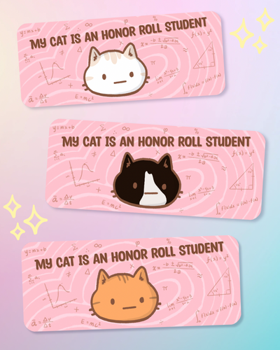 Honor Roll Cat - Magnetic Bumper Sticker