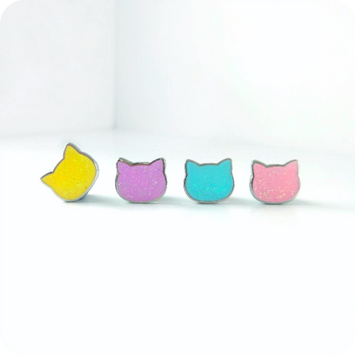Pastel Mini Cat Head Pins