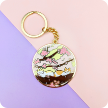 Load image into Gallery viewer, Cats in a Cherry Blossom Tree Keychain