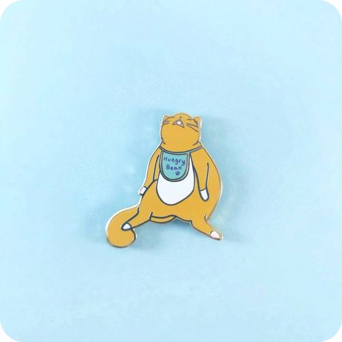 Whining Hungry Cat Enamel Pin