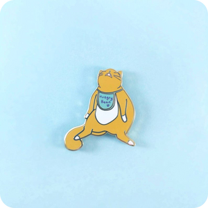 Whining Hungry Cat Enamel Pin